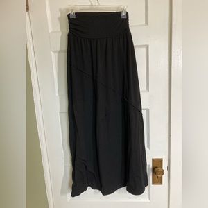 Floor length black skirt